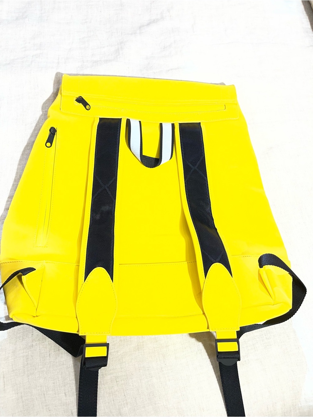 Hunter Bright Yellow Waterproof Roll-Top Backpack with Black Straps - Picture 3 of 3